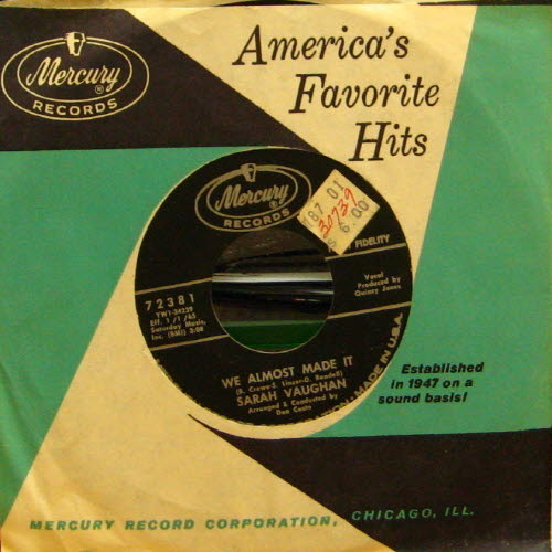 Sarah Vaughan/We Almost Made It (7&quot; Single)